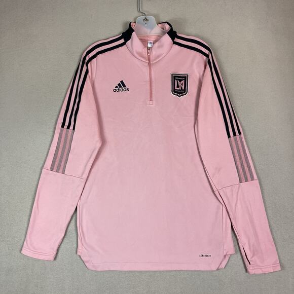 Adidas Jacket Mens L Trace Pink LAFC Training Full Zip Athletic Los Angeles FC - Picture 1 of 12